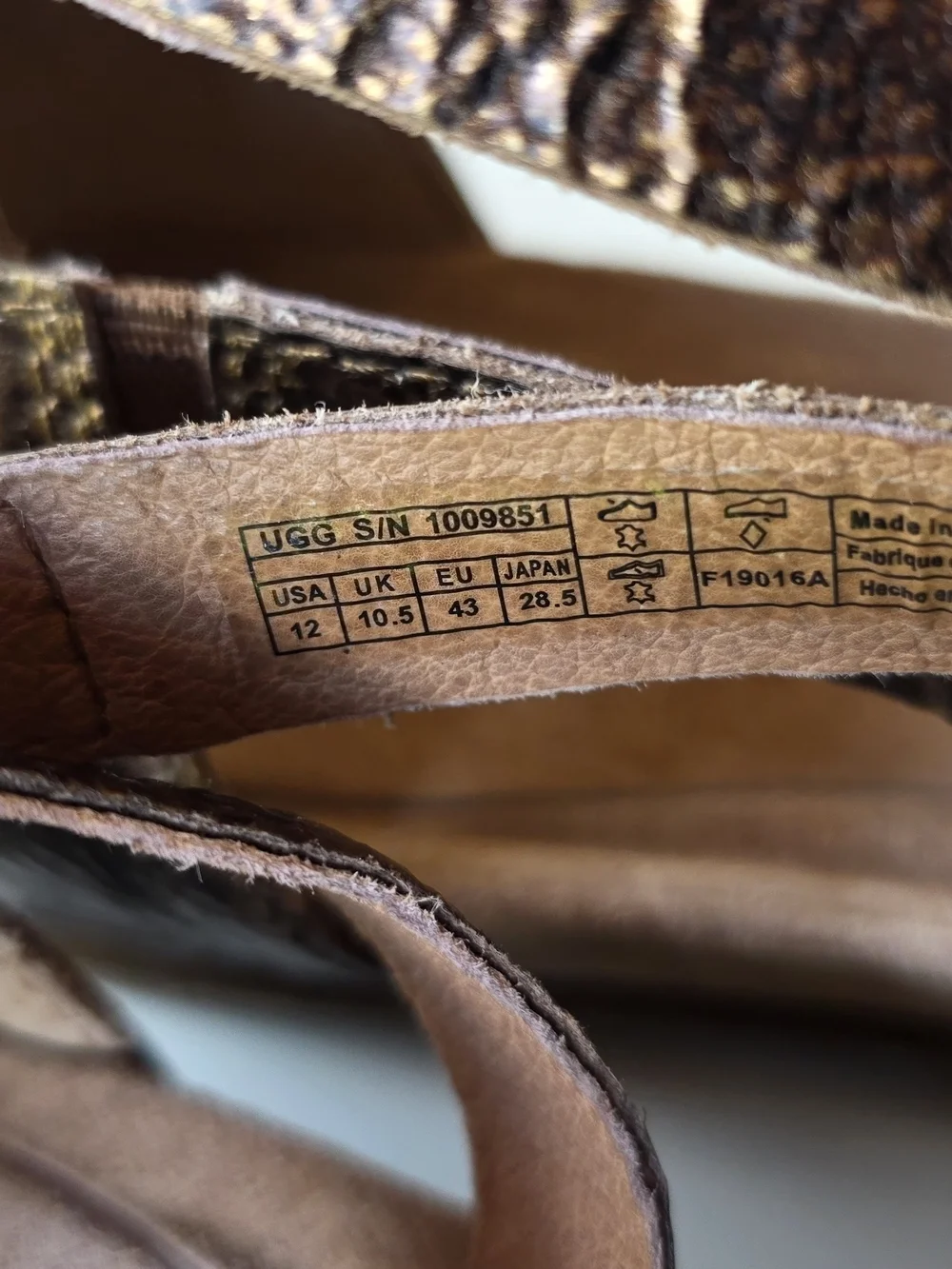 UGG Metallic Bronze Strappy Sandals